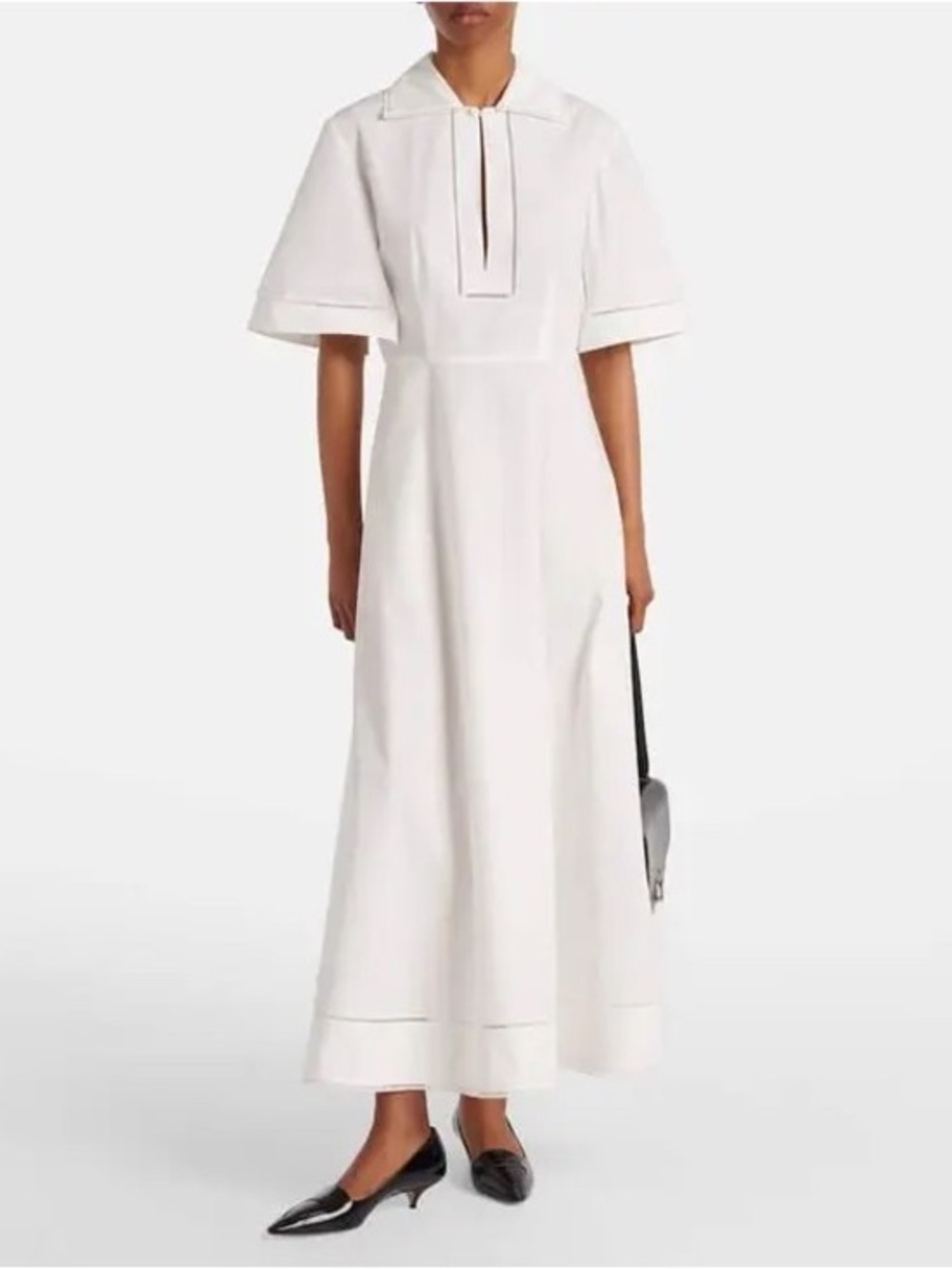 ROHE Ladder Embroidered Poplin Dress Size 34 / US 2 $620